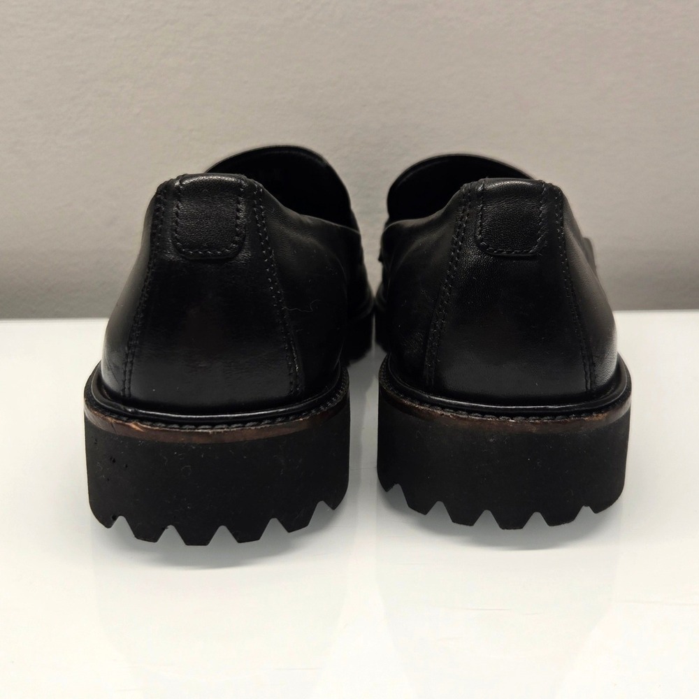 ECCO Modtray Penny Loafer EU 41 US 10 Black Leather Lug Sole Slip On Comfort - Picture 4 of 11